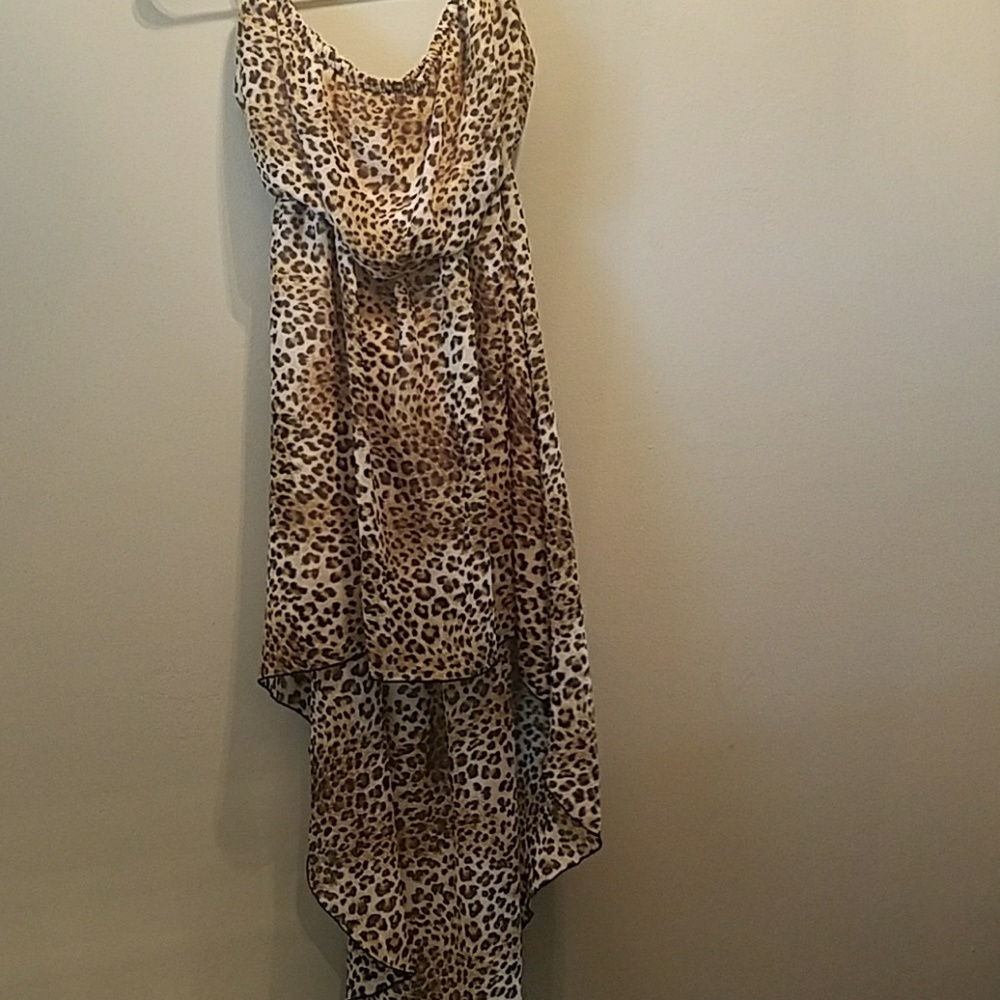 Hilo cheetah print strapless dress